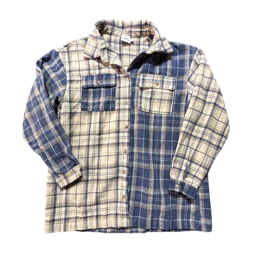 Princess Polly Women's Plaid Button-Up‎ Shirt Blue Size 6 Casual